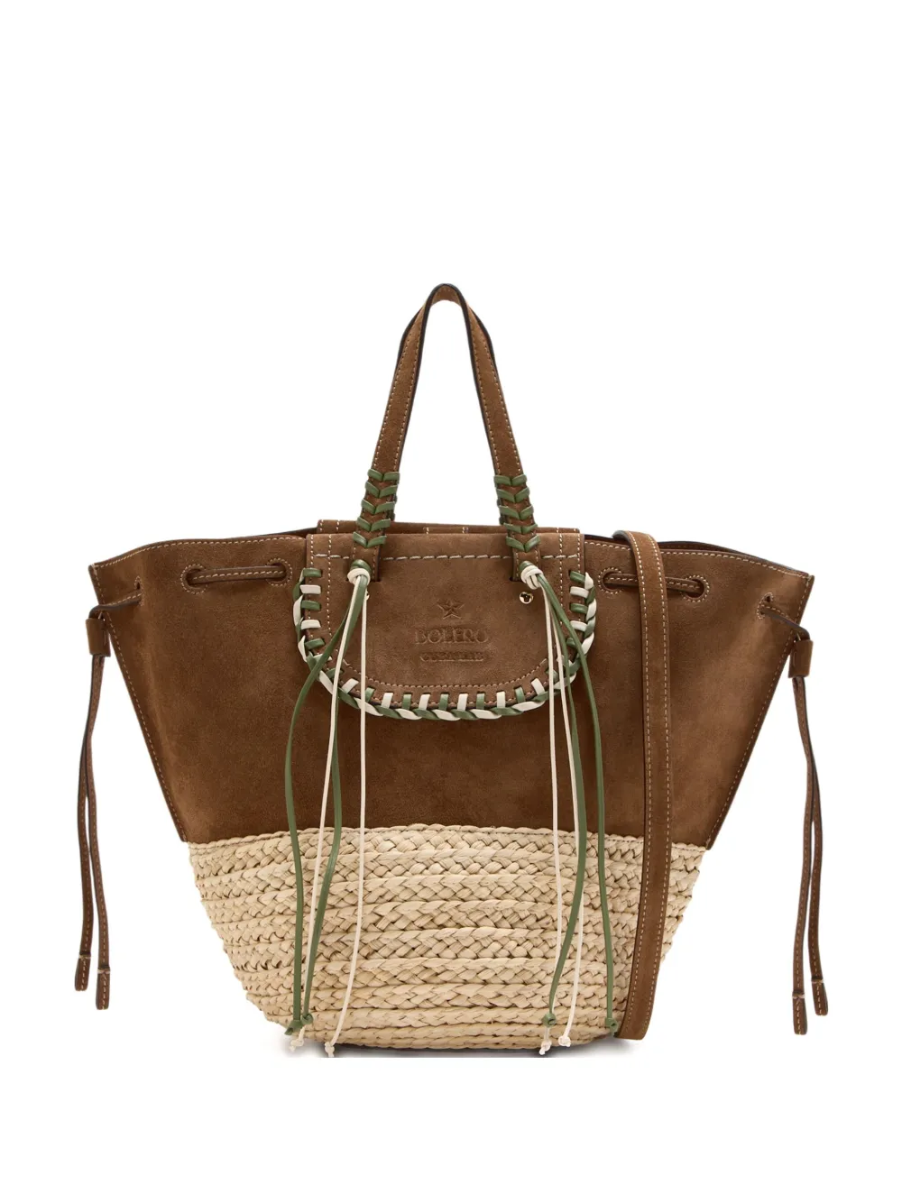 Cuba Lab Braided-trim Suede Tote Bag In Brown