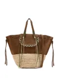 CUBA LAB braided-trim suede tote bag - Brown