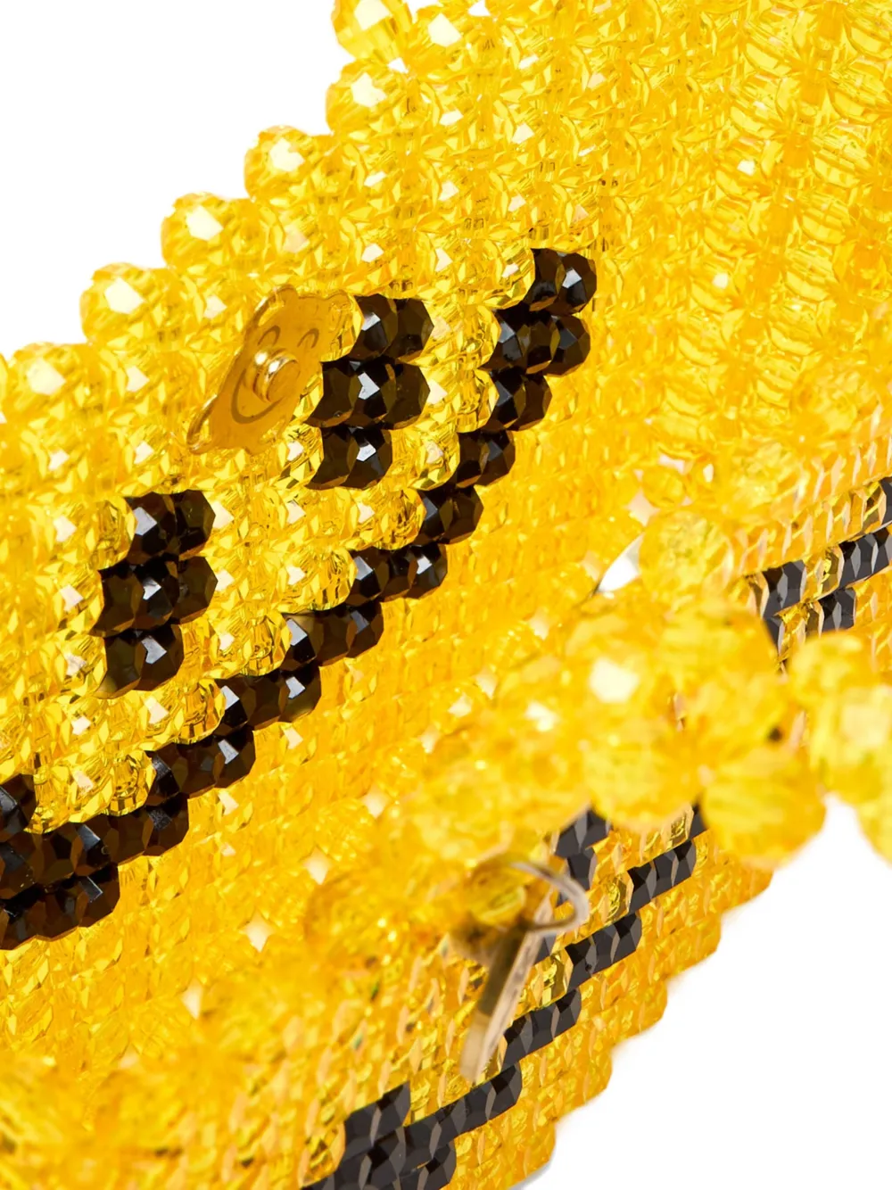 Bad At Math Beaded Smiley-face Tote Bag In Yellow