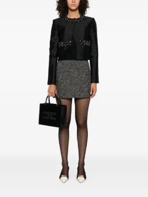 国内発送/送料関税込【Self-portrait】CRYSTAL TRIM JACKET Houndstooth Crystal Trim Jacket – self-portrait-US