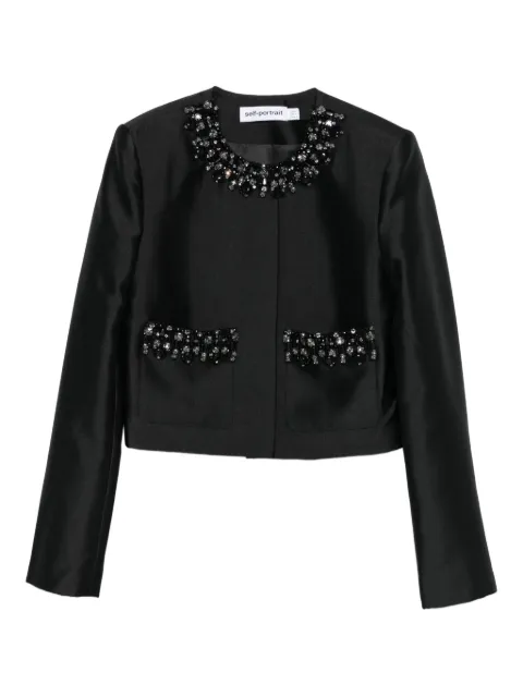 Self-Portrait embellished-pocket jacket