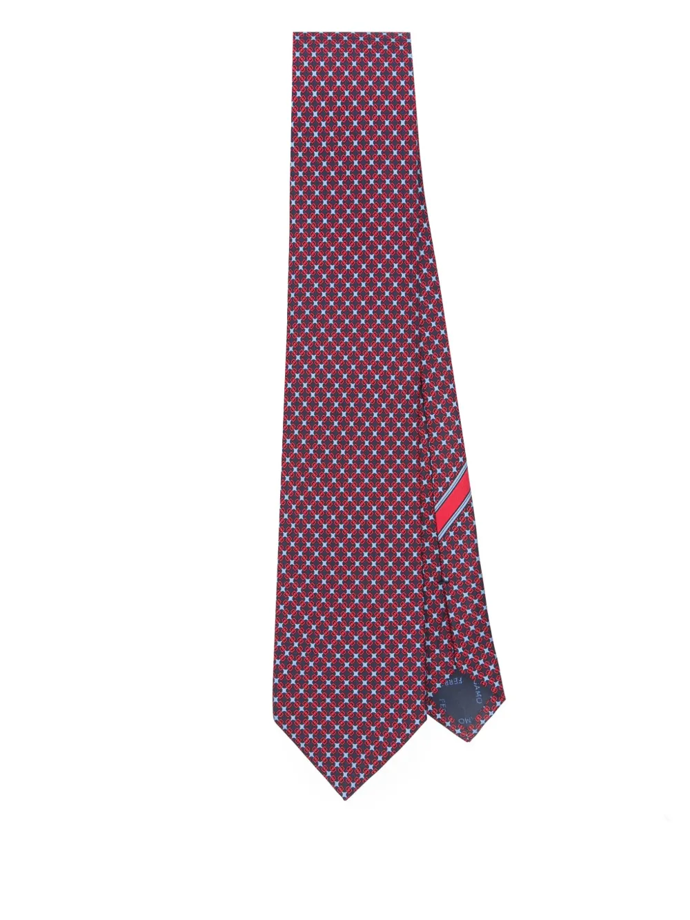 Ferragamo geometric-pattern silk tie Blauw