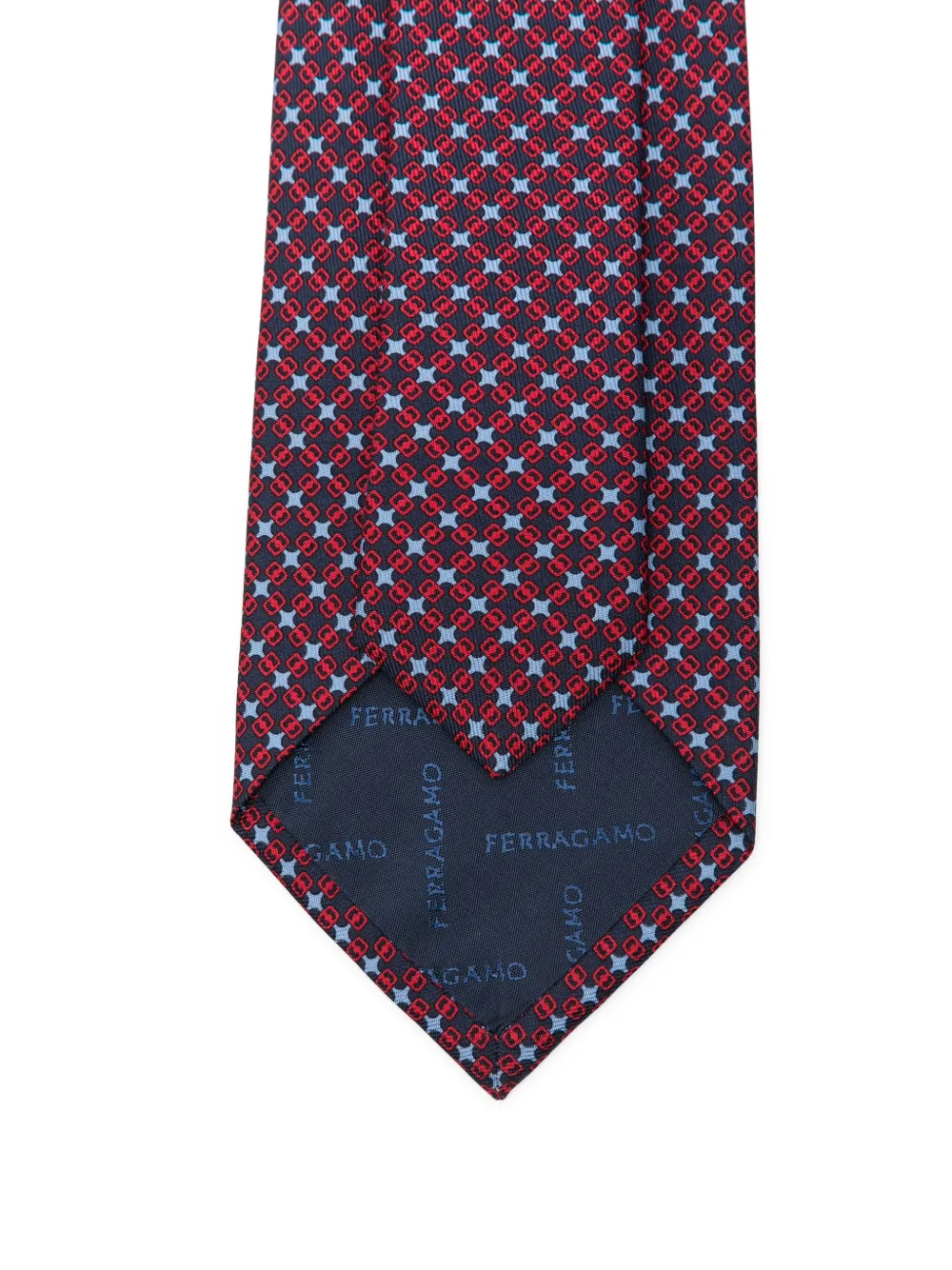 Ferragamo geometric-pattern silk tie Blauw