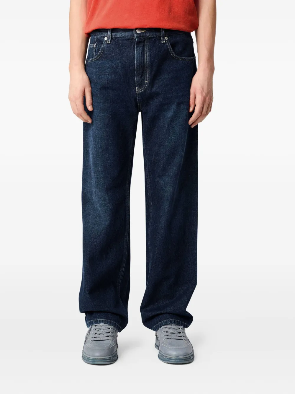 Axel Arigato Katoenen straight jeans Blauw