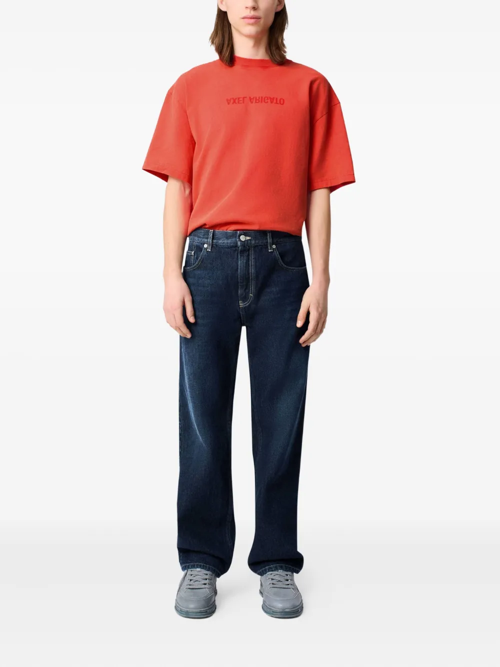 Axel Arigato Katoenen straight jeans Blauw