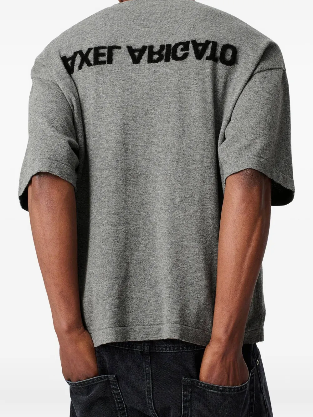 Axel Arigato Distort T-shirt met logo op de rug Grijs