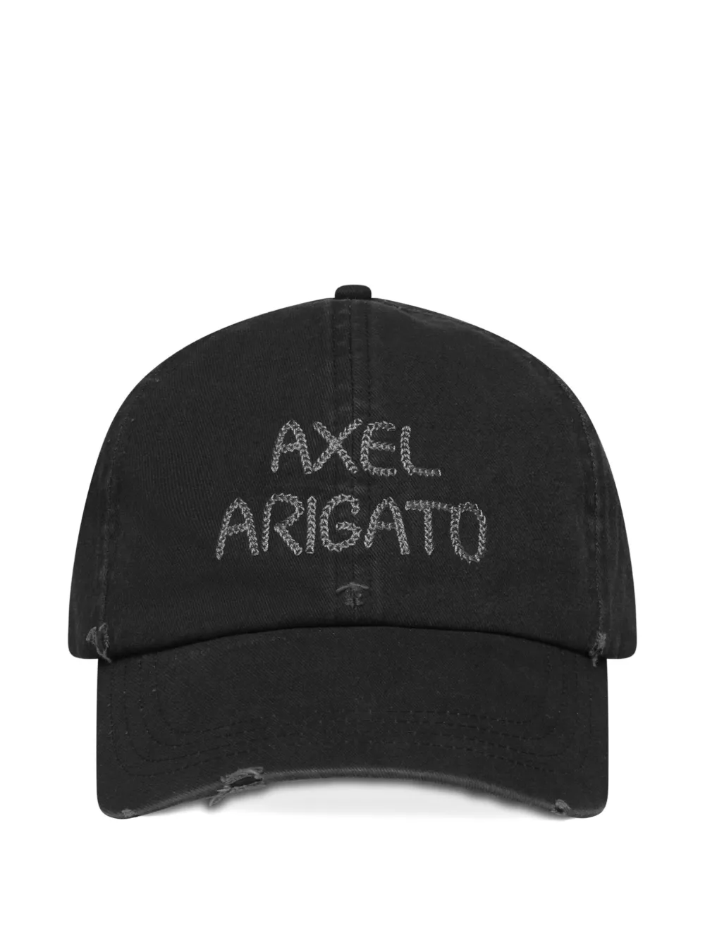 Axel Arigato chain-stitch distressed cap Zwart