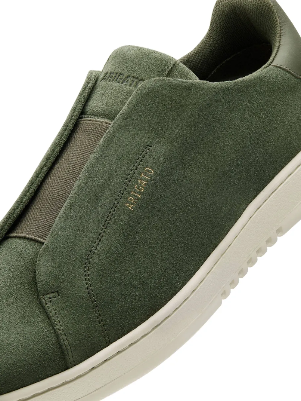 Axel Arigato Dice Laceless elastic-panel suede-textured sneakers Green
