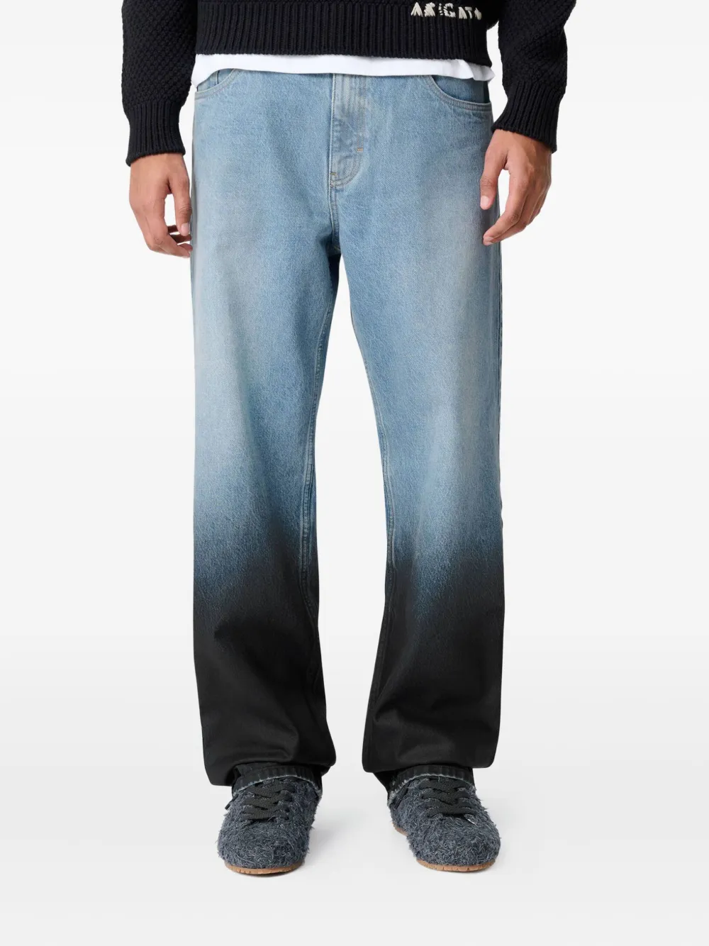 Axel Arigato Zine gecoate jeans met dip-dye print Blauw