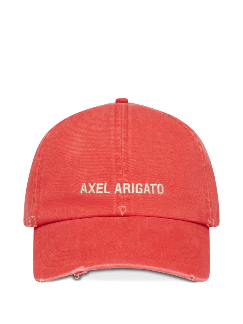 Axel Arigato AA logo-embroidered distressed cap Rood