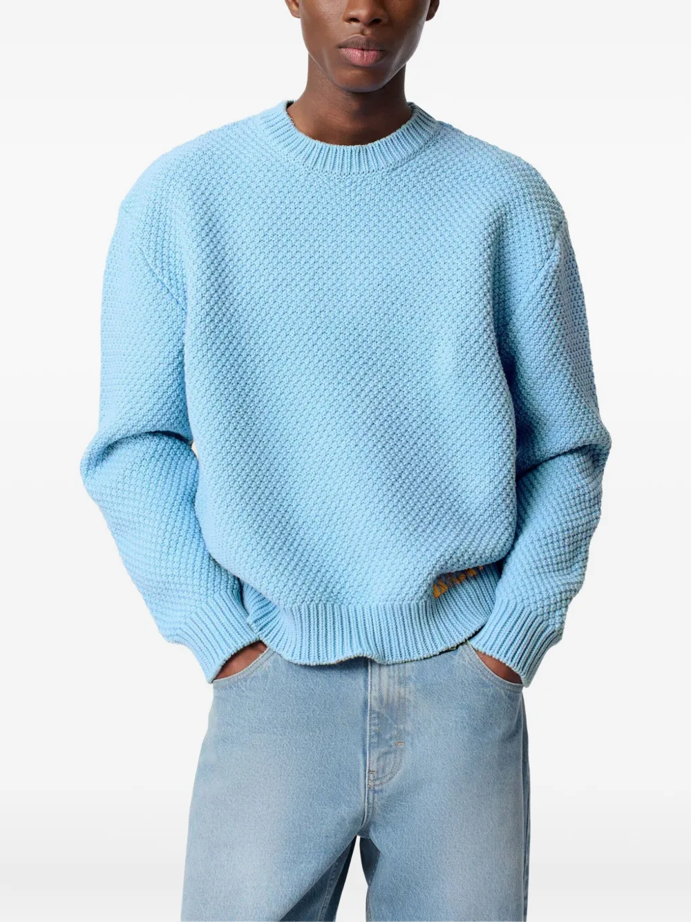 Axel Arigato Block trui van katoenblend met textuur Blauw