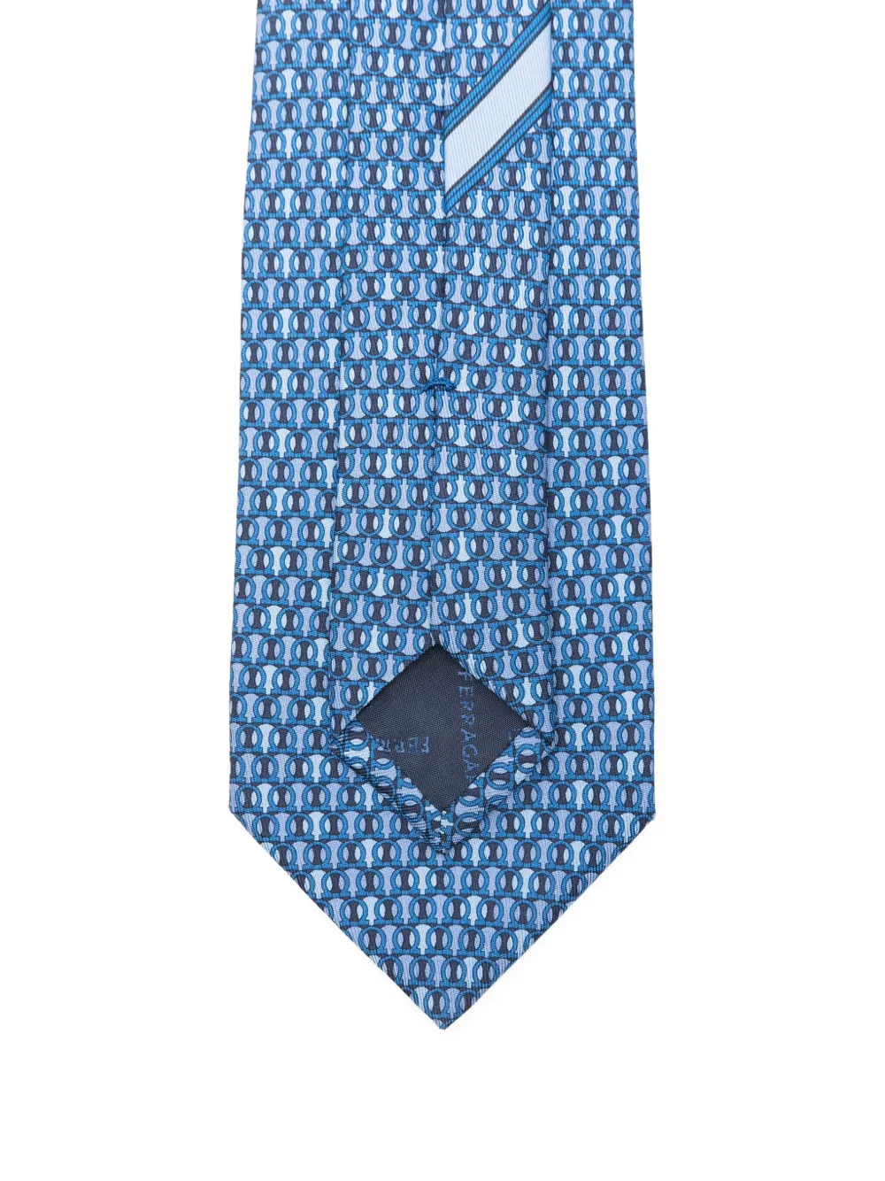 Ferragamo polka-dot pattern silk tie Blauw