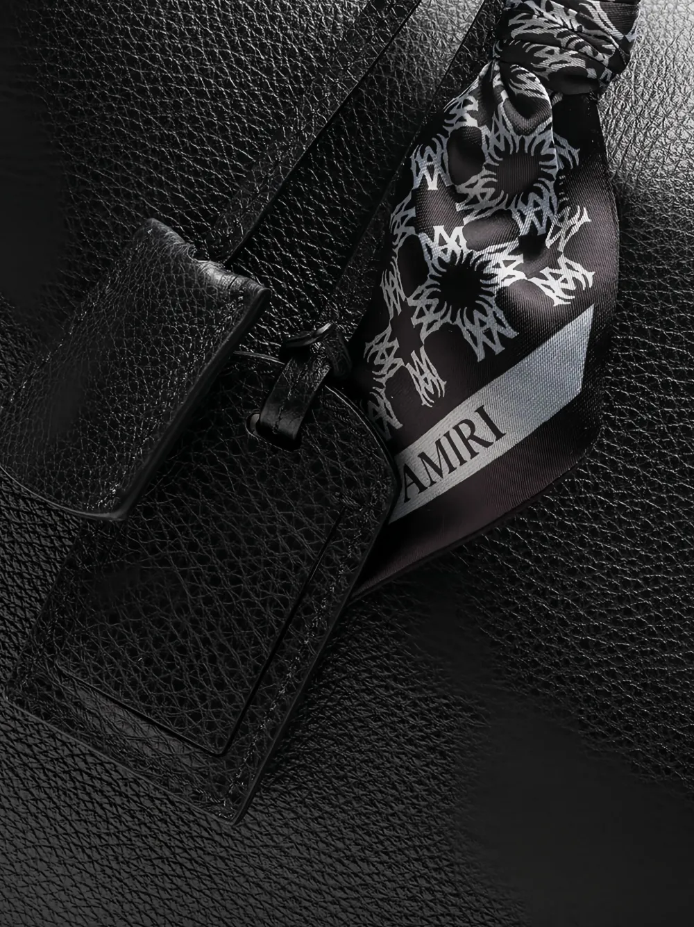 Amiri Pebbled Leather Tote Bag In Black