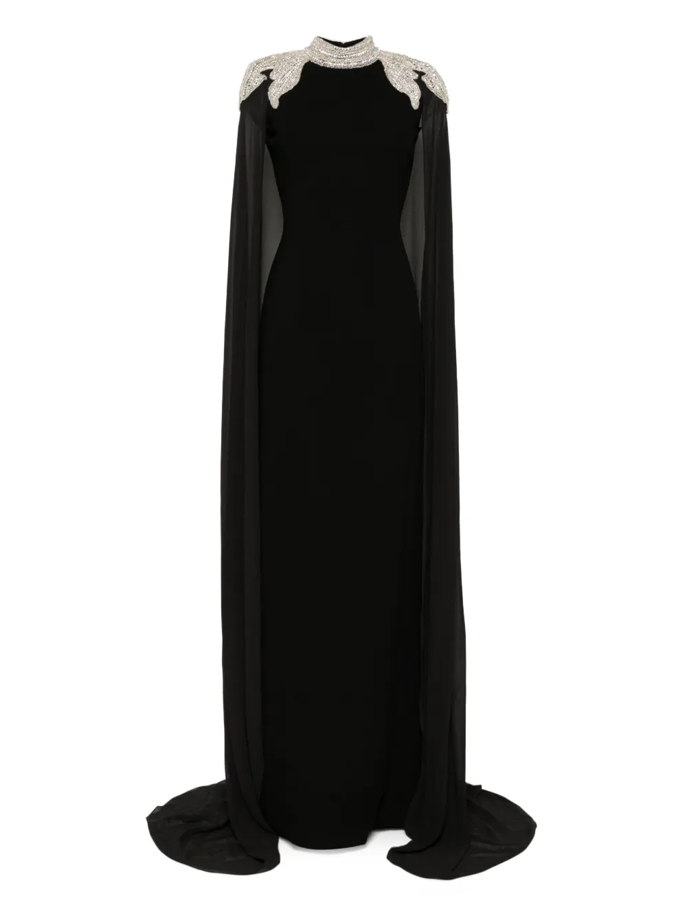 embellished-crepe kaftan dress