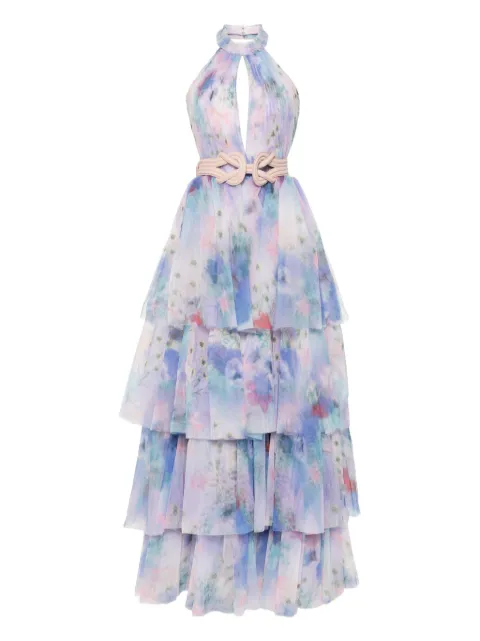 Saiid Kobeisy floral-print tulle dress