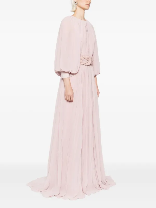 gradient-effect off-shoulder dress