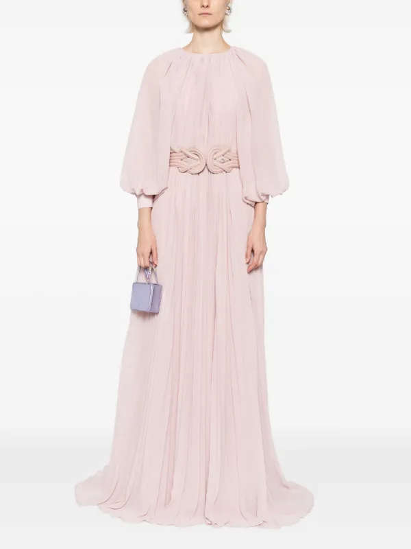 gradient-effect off-shoulder dress