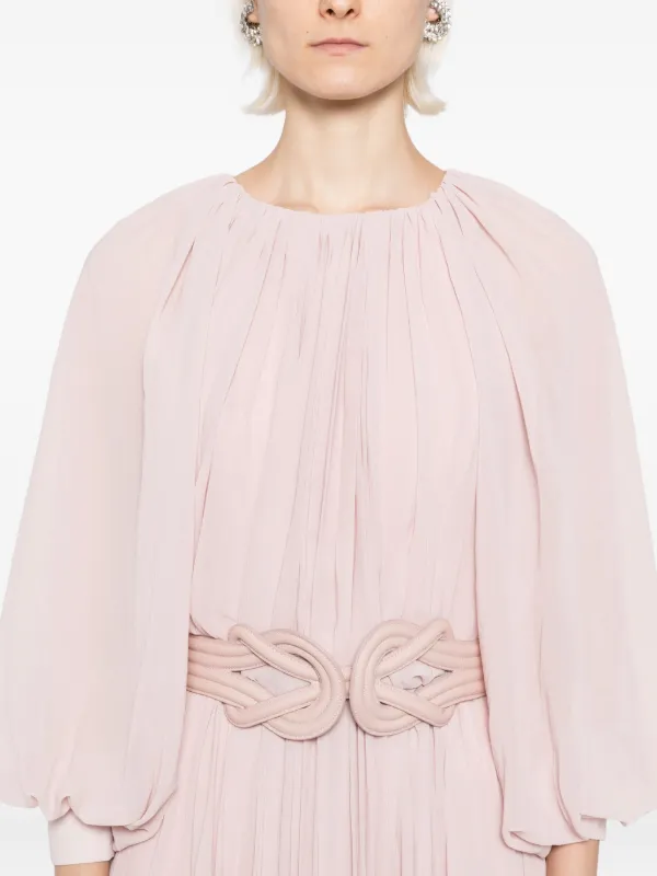 gradient-effect off-shoulder dress