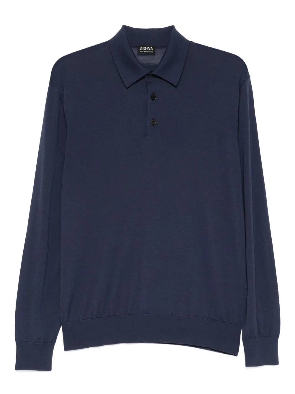 Zegna long-sleeved polo shirt - Blu
