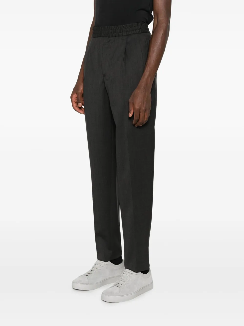 Zegna Broek met toelopende pijpen en elastische tailleband Grijs