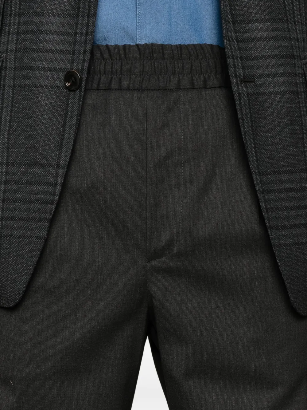 Zegna Broek met toelopende pijpen en elastische tailleband Grijs
