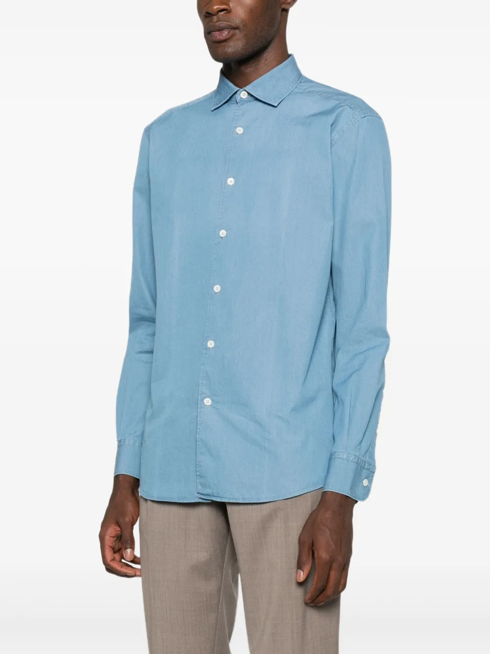 Zegna Katoenen overhemd Blauw