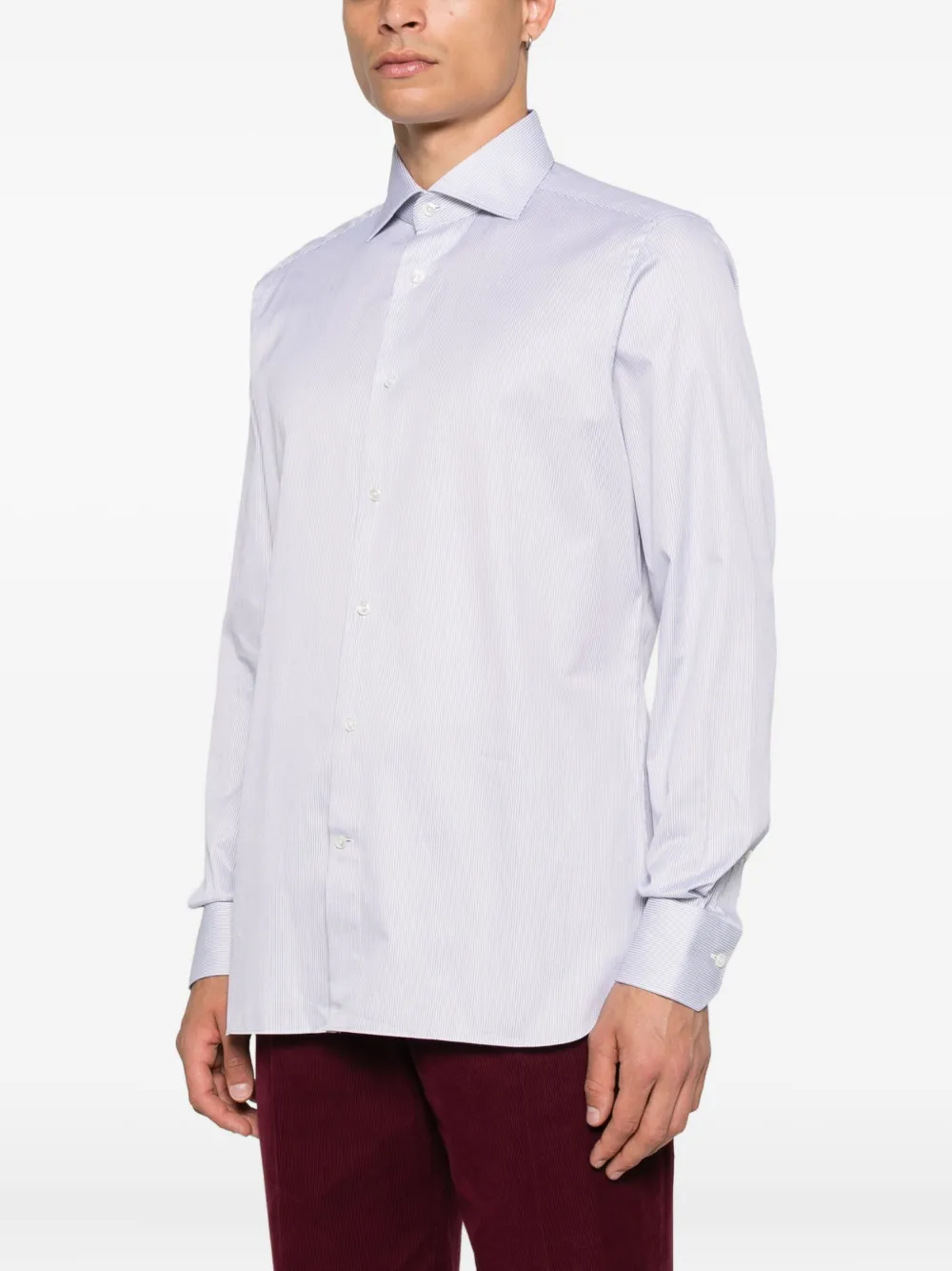 Zegna Gestreept overhemd Blauw