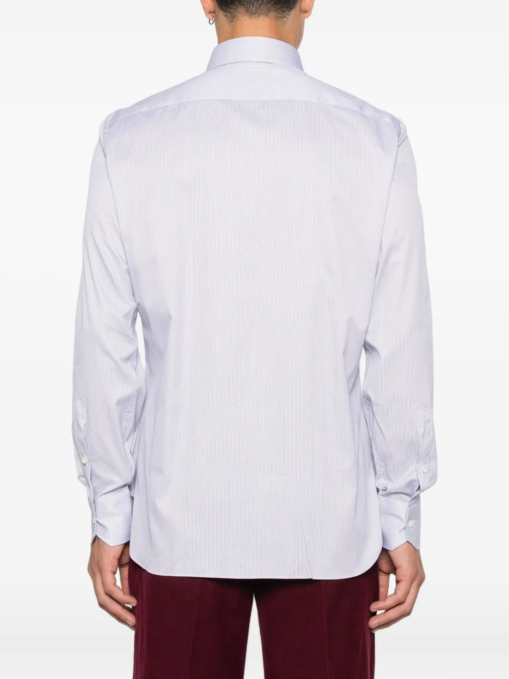 Zegna Gestreept overhemd Blauw