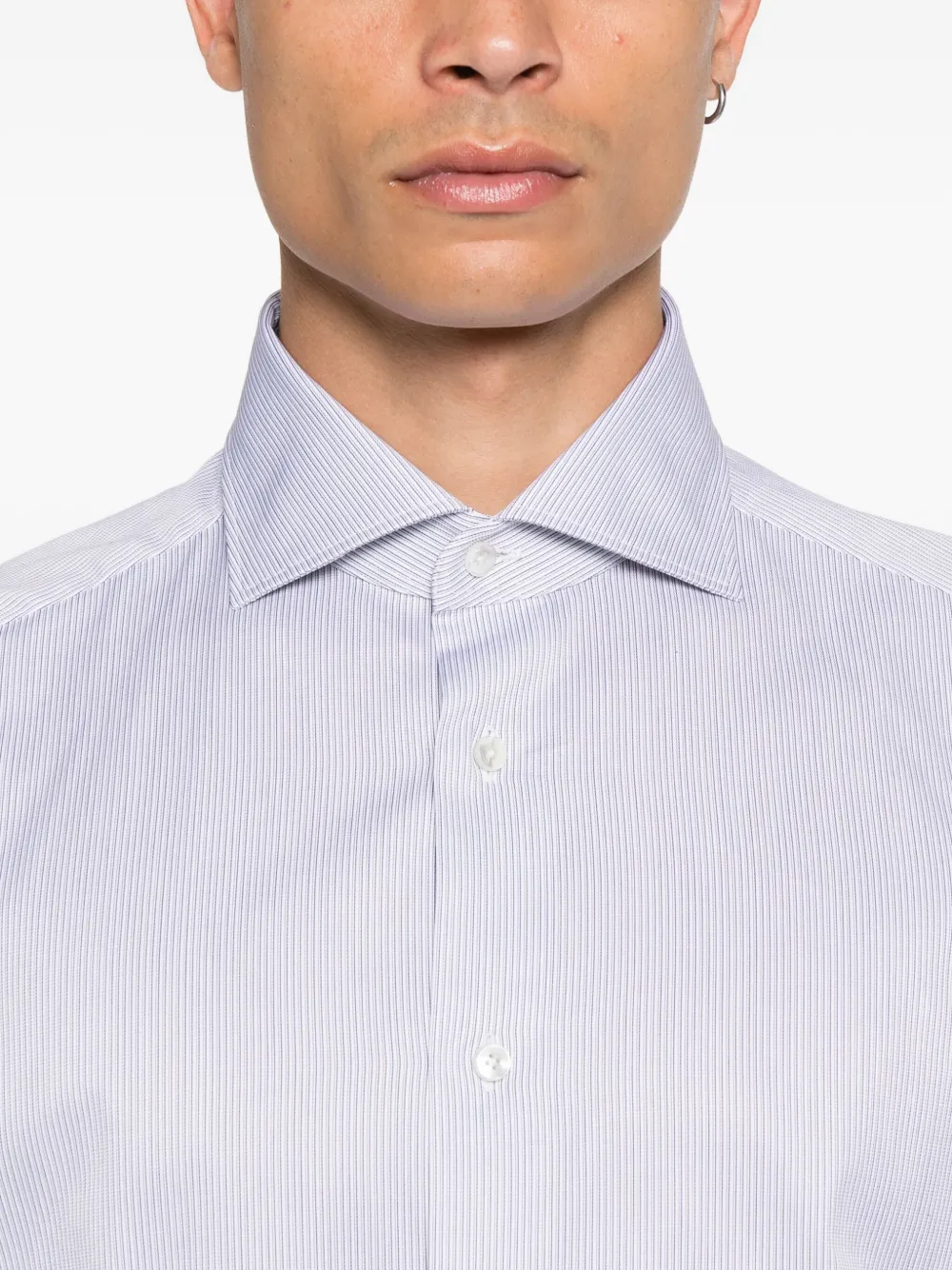 Zegna Gestreept overhemd Blauw