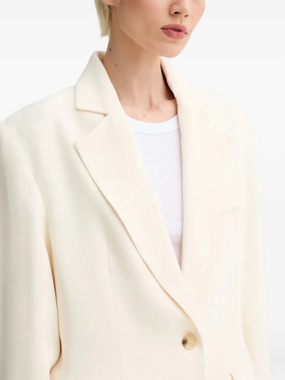 Day Birger Et Mikkelsen Twill top met enkele knoop Wit