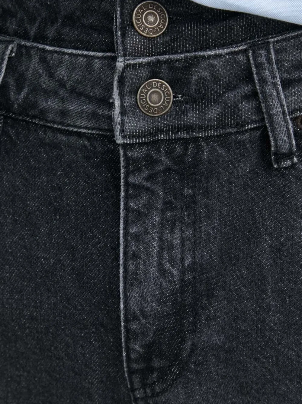 Desigual Jeans met franje afwerking - Zwart