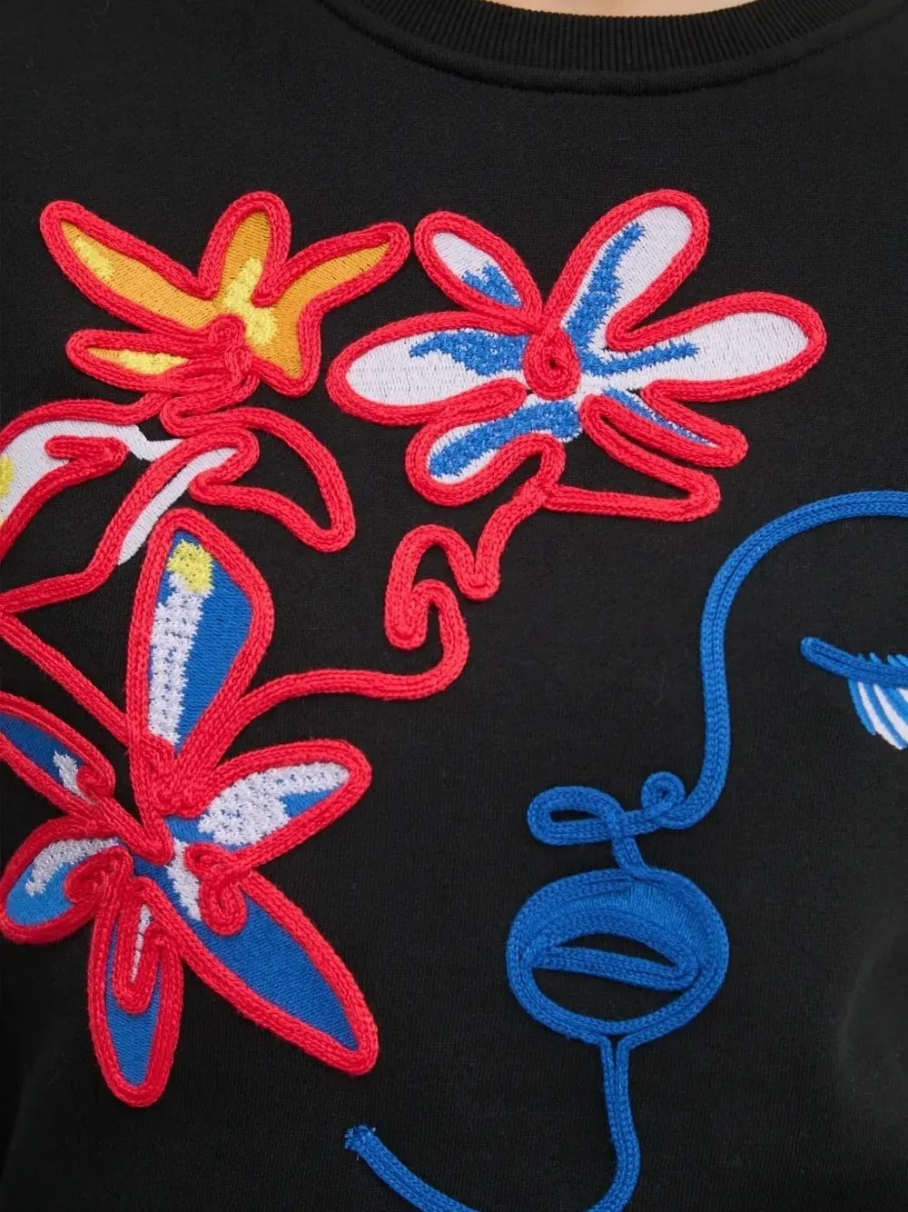 Desigual Sweater met bloemen Zwart