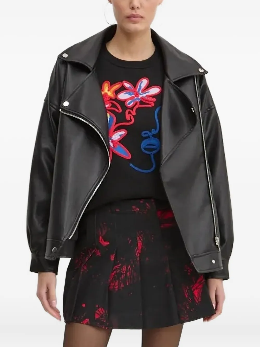 Desigual Floral Sweatshirt In Black