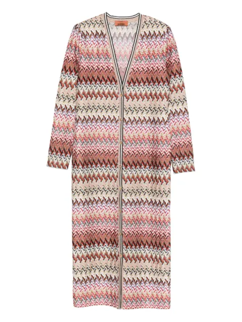 Missoni cardigan mi-long à motif zigzag
