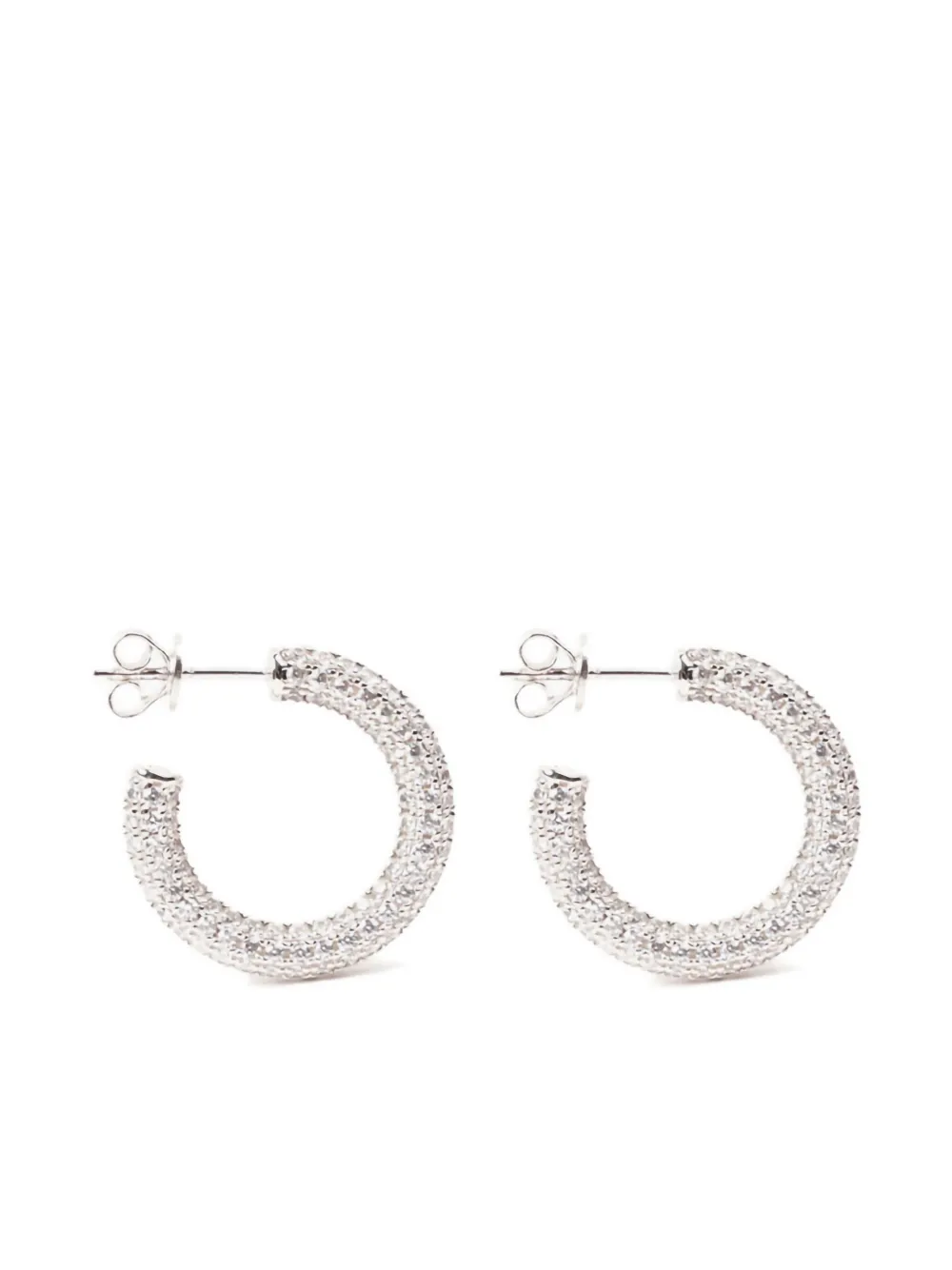 Izabel Display pavé-set hoop earrings | Silver | Image 1