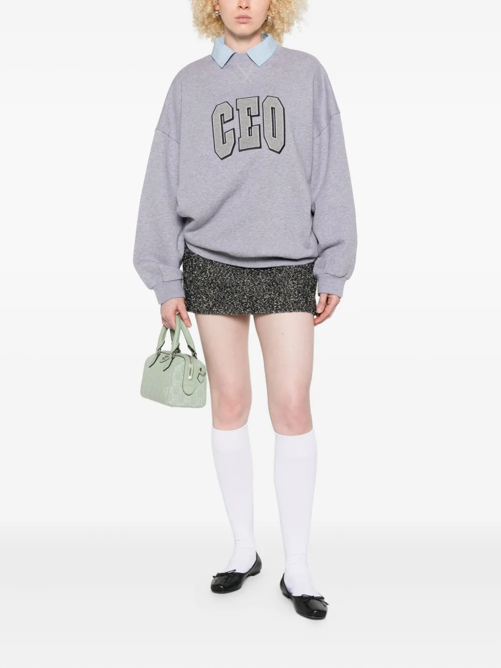 Balenciaga CEO Team geribbelde sweater Grijs