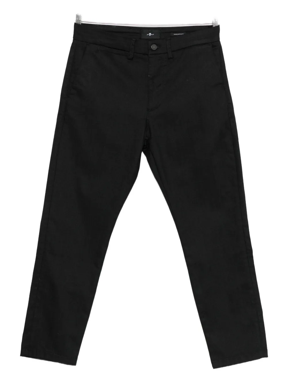 7 For All Mankind Cotton-blend Trousers In Black