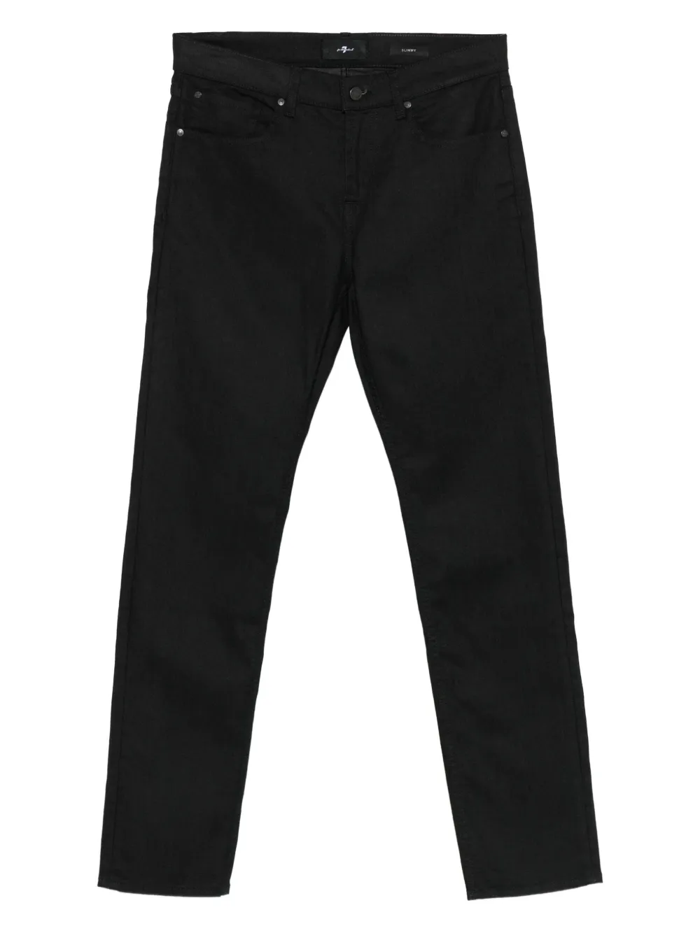7 For All Mankind Slimmy Tapered Luxe Performance Plus Jeans In Black
