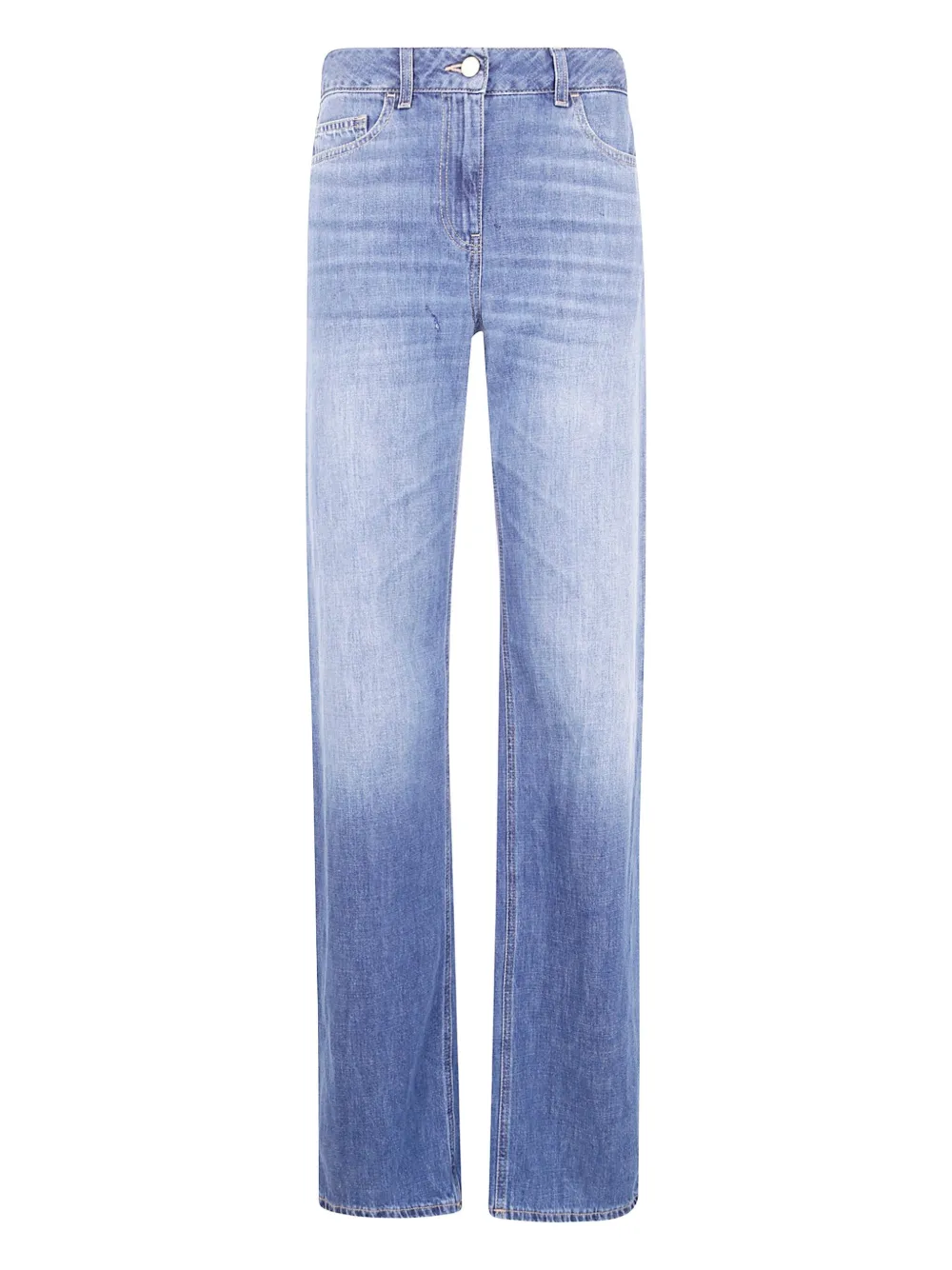 Elisabetta Franchi logo-plaque jeans Blauw