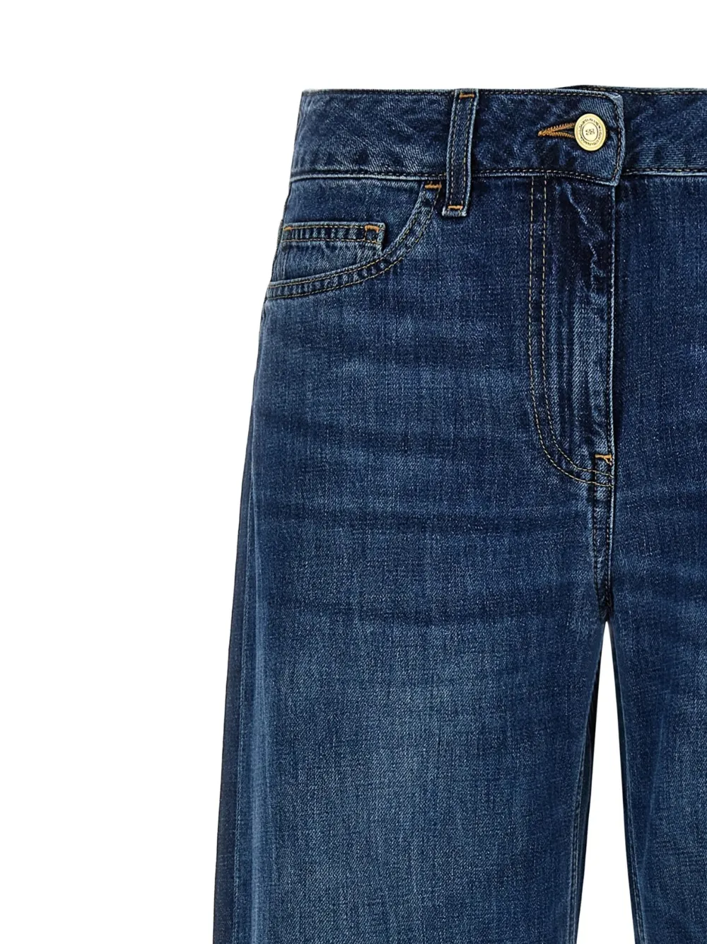 Elisabetta Franchi Jeans met logoplakkaat Blauw