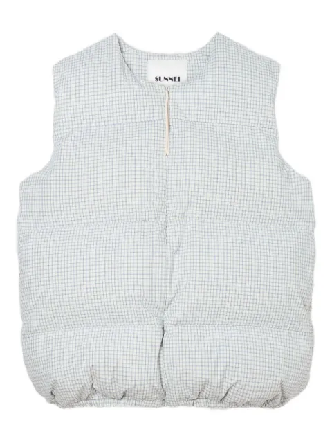 Sunnei checked puffy gilet