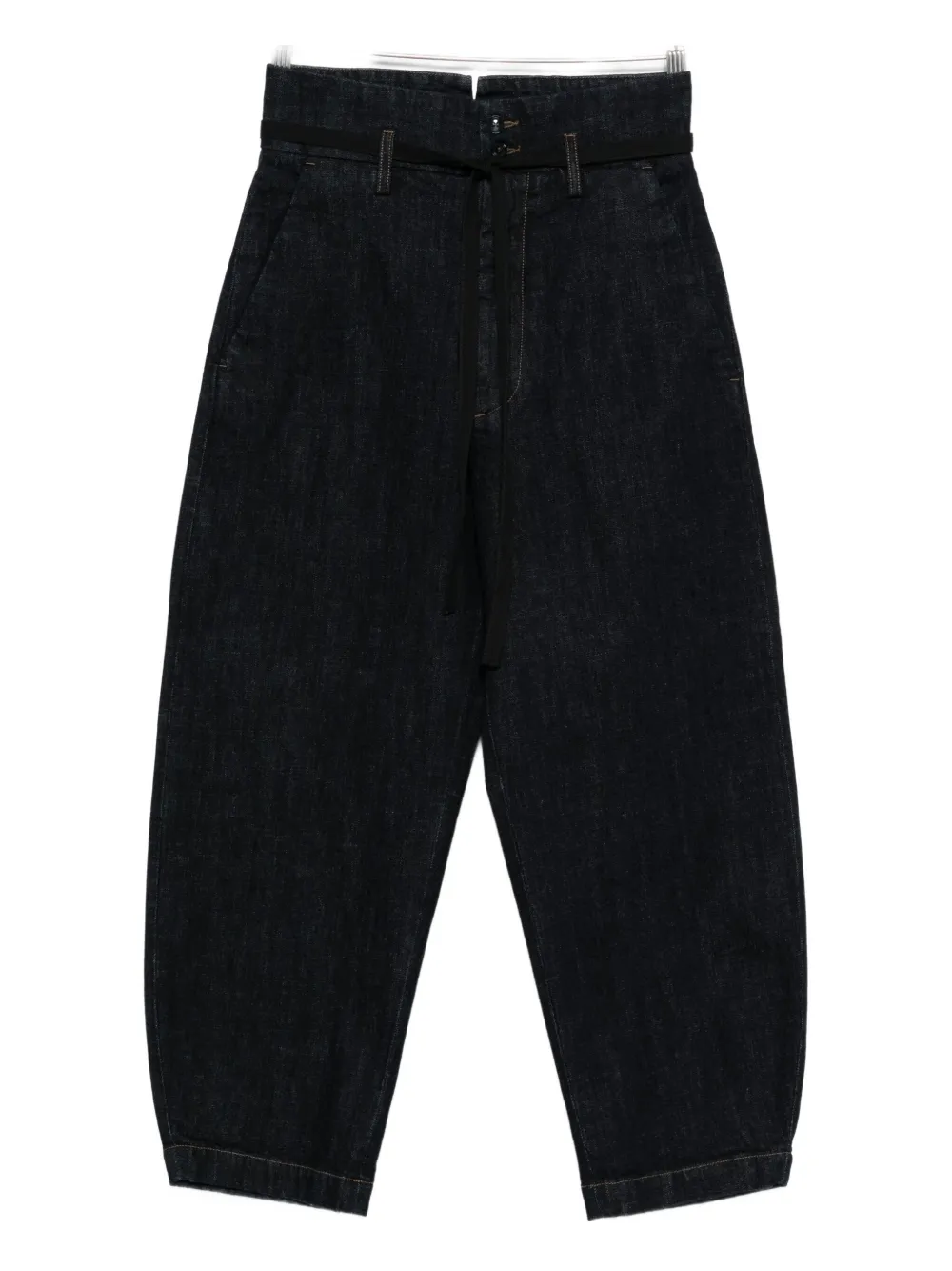 belted balloon jeans