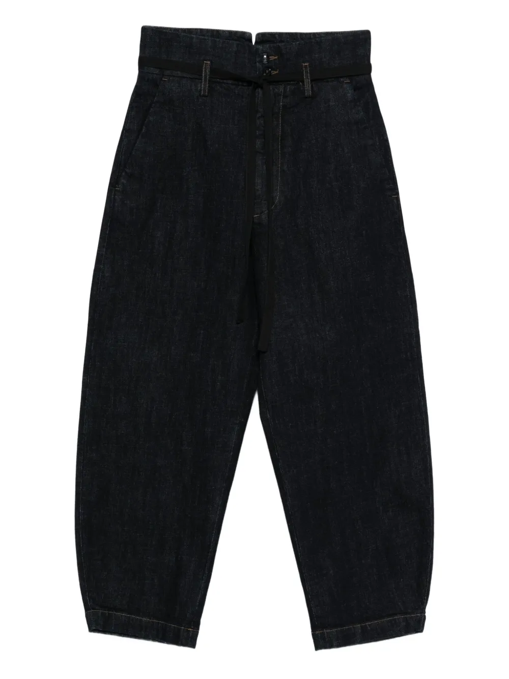 belted balloon jeans