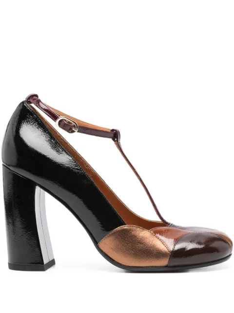 Chie Mihara 100mm Wotashi patchwork T-bar pumps