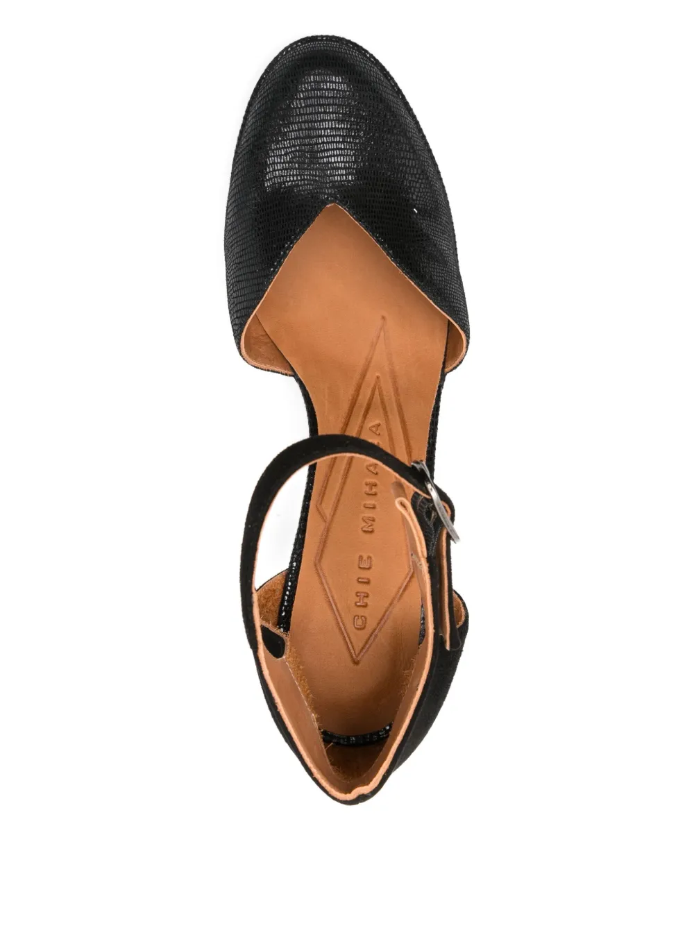 Chie Mihara 80mm ankle-strap block-heel pumps Black