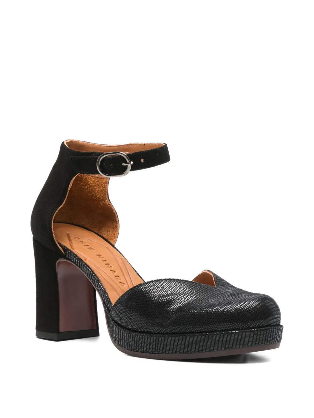 Chie Mihara 80mm ankle-strap block-heel pumps Black