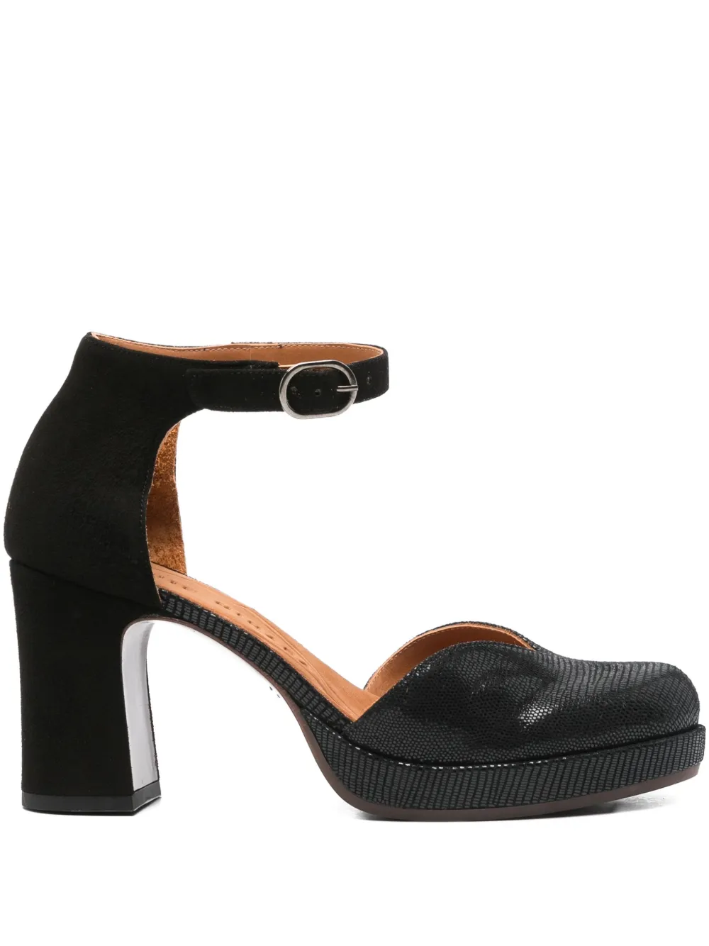 Chie Mihara 80mm ankle-strap block-heel pumps Black