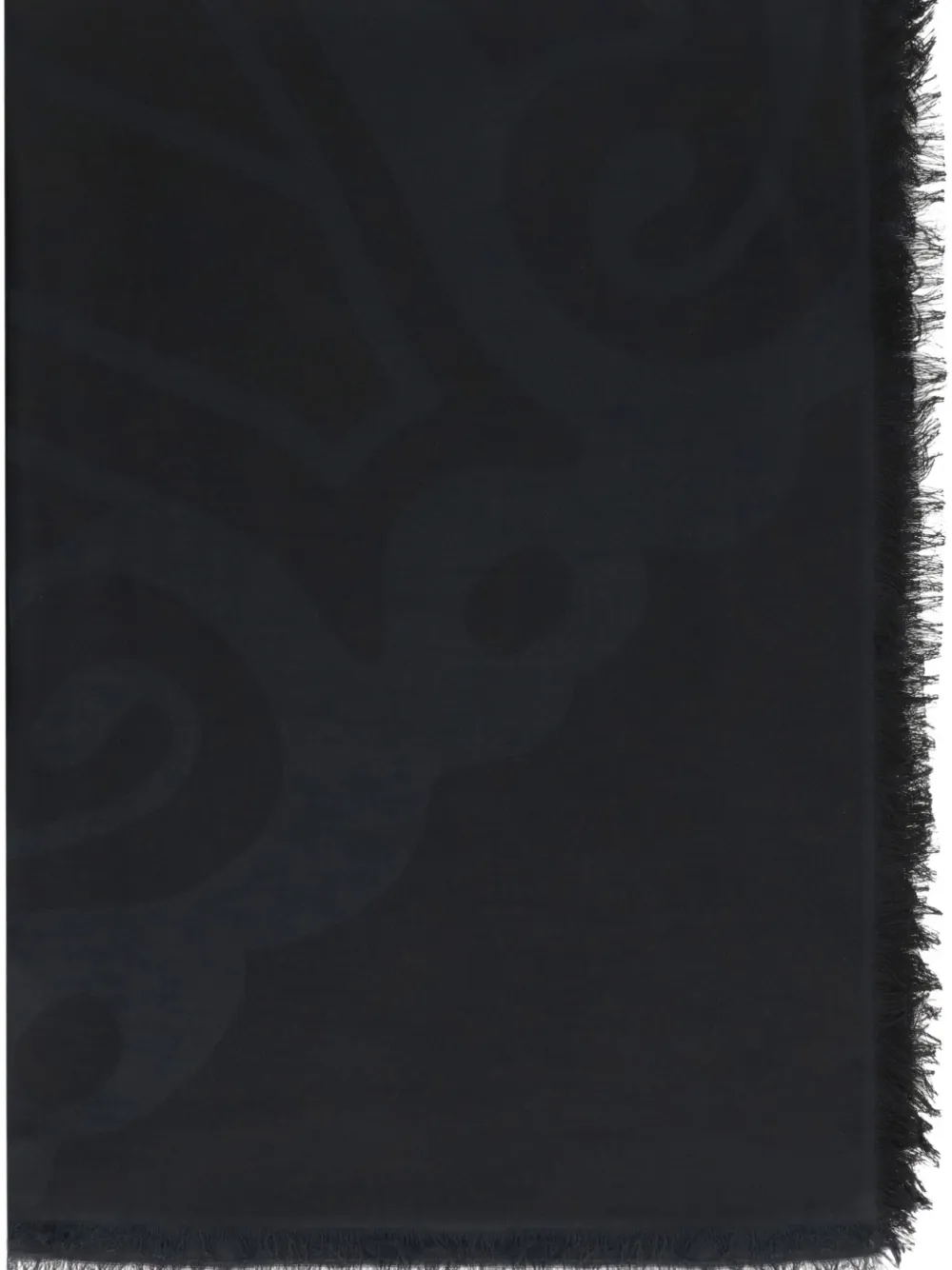 Max Mara Eguale stola met abstracte print en franje Zwart