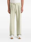 Manière De Voir Pierre Hatched pleated tailored trousers - Green