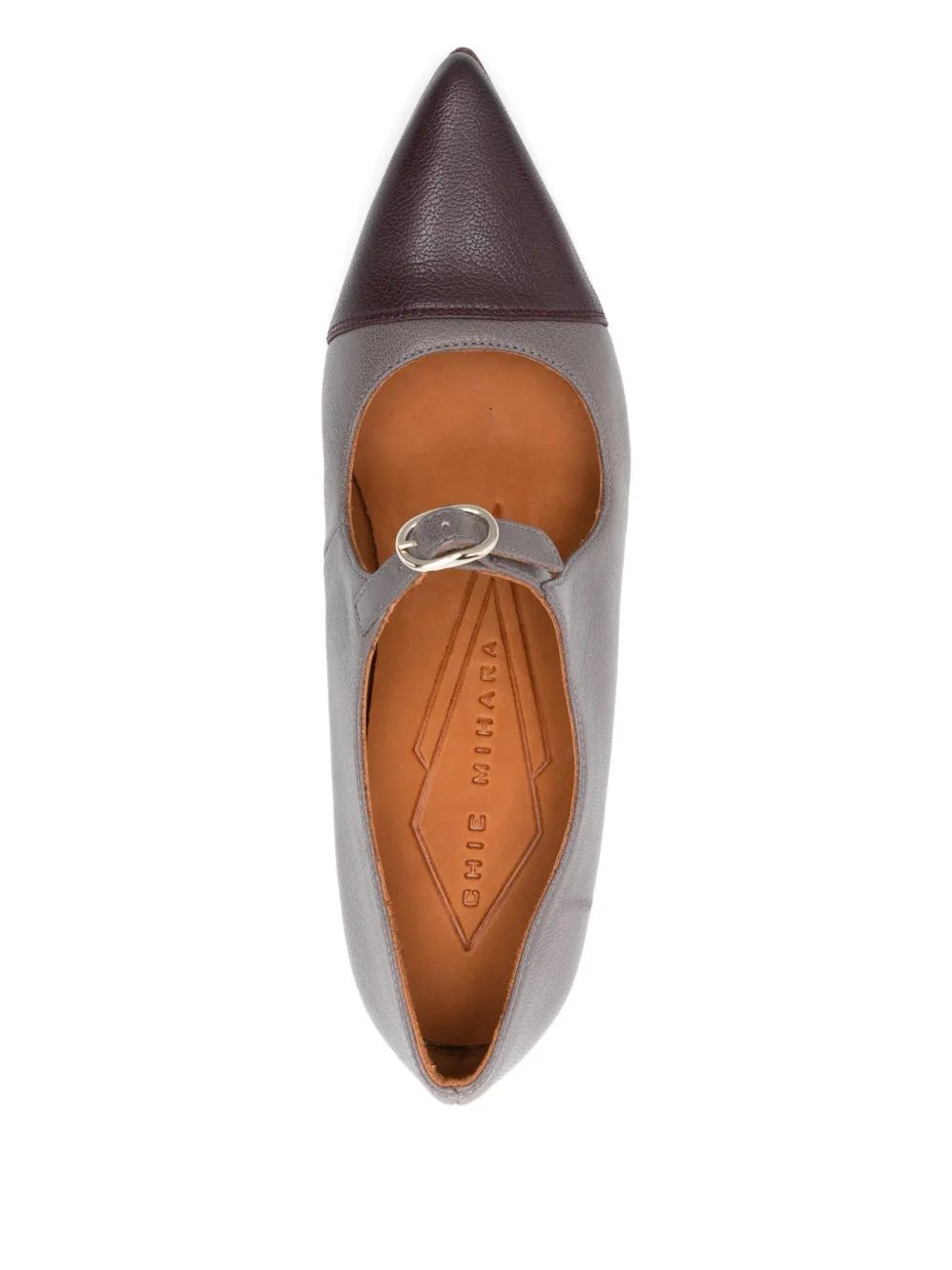 Chie Mihara 80mm Lusitai block-heel cap-toe pumps Grey